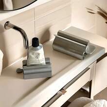 Set de 2 piezas Soporte para cepillo de dientes & Exprimidor de pasta de dientes 2 en 1, Estante de almacenamiento para baño, Resistente a la oxidación & Duradero, Organizador de taza para cepillo de dientes, Organizador de encimera ahorrador de espacio - Multicolor - Ver 2