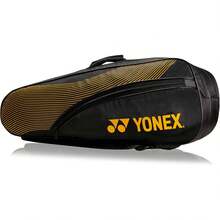 Yonex Stylish Badminton Kit-Bag |Double Zipper Compartment For Storage Of 6 Rackets And Clothes|Side Pocket |Back Straps |Accessories Variant 1 - BLACK DEEP YELLOW - View 4