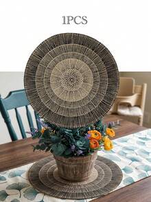 1/2/4/6/8pcs Bohemian Style Mandala Pattern Round Linen Placemats, Heat Insulation, Anti-Slip, Suitable For Family Gatherings, Holiday Parties, Home Decor, Room Decor, Living Room Wall Decor, Bedside Rug, Bedroom Sofa Background Decor - Black - View 16