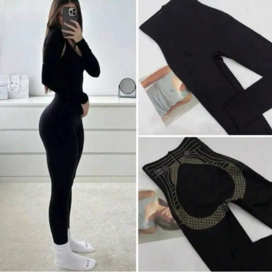 LEGGINS FAJA TIPO SOL LEVANTA POMPIS para Mujer con Diseño de Pompis y Corte Ajustado para un Look Elegante y Cómodo - Negro - Ver 1