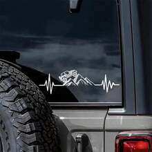 1pc Heartbeat Off Road Mountain Climb Graphics Car Sticker Vinyl Decor Decal 4x4 Truck Auto Windshield Bumper Decoration - A - View 9