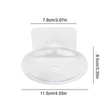 1pc Transparent No-Drill Wall-Mounted Soap Holder, Round Draining Soap Rack, Strong Adhesive Bathroom Sink Storage Tray - Transparent Soap Dish - View 4