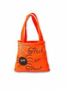 1PC Halloween Non-Woven Fabric Tote Bag, Ghost Festival Costume Prop Handbag, Candy Spider Bat Cat Pumpkin Trick Or Treat Bag, Storage Handbag - Multicolor - View 6