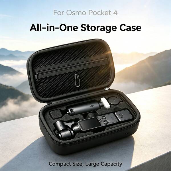 حقيبة تخزين وحمل ذات غلاف صلب لكاميرا Osmo Pocket 4 / Pocket 3 المحمولة باليد، مقاومة للصدمات والضغط والرطوبة والماء، حقيبة سفر محمولة، تناسب مجموعة الكاميرا الكاملة والإكسسوارات، مناسبة للتصوير في الأماكن المفتوحة