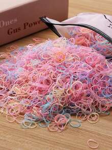 6000/5000/3000/2000pcs Mini Solid Color Disposable Hair Ties, Strong And Durable Small Hair Bands, Gentle On Hair, Suitable For Daily Use - Multicolor - View 3