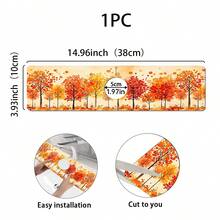 1pc Autumn Maple Leaf Pattern Rubber Faucet Splash Guard, Bathroom Faucet Splash Mat, Mud Guard, Moisture-Proof Non-Slip Faucet Pad, Kitchen Countertop Accessory. Protect Your Kitchen Countertop. - Multicolor - View 12