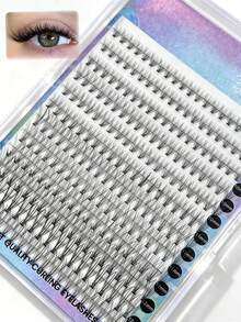 European And American Single-Cluster Hair-Like False Eyelashes In Mixed Style, Naturally Thick And Segmented - View 2