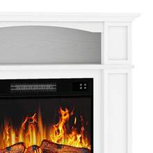 Yitahome 23" White Electric Fireplace – Realistic Flame Heats Up To 30㎡, Programmable Timer & LED Light Strip, Modern Slim Design For Cozy Home Decor - White - View 10