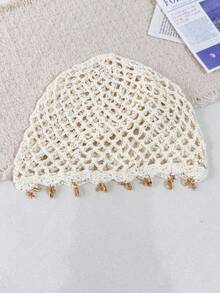 1pc Women's Bohemian Hollow Handmade Hat Band With Starfish & Shell Pendant, Vintage Crochet Knit Hat, Vacation Decorative Accessory For Photos, Suitable For Daily & Vacation Wear - Small Sequin Pendant - View 14