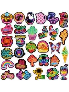 60pcs/Pack Cute Cartoon Neon Color Animals Stickers, Decorative Decals For Phone Stationery Laptop Guitar Luggage Notebook Sticker - Multicolor - View 5