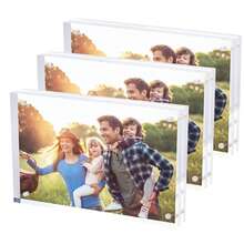 Acrylic Photo Frame, Transparent Double-Sided Picture Frame 5*7 Inch, 4*6 Inch Double-Sided Frameless Desktop Floating Display Stand, 4*4 Inch, 2*3 Inch Photo Frame, Thin Frame With Stand, Suitable For Home And Office Use - Multiple Styles-transparent - View 4
