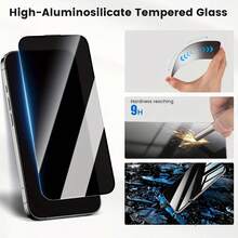 3pcs 9H Privacy Tempered Glass Screen Protector, Compatible With IPhone 17 Pro Max/Air/16/15/14/13/12/11 Pro Max/XR/X/XS Max Plus, Ultra HD Anti-Peeping Full Coverage Glass Film, High Definition Display, Anti-Fingerprint Oleophobic Coating, Scratch-Resistant Surface, Bubble-Free Auto-Alignment Installation Frame, Smooth Touch, Compatible With Slim Phone Cases - 3PCS - View 6
