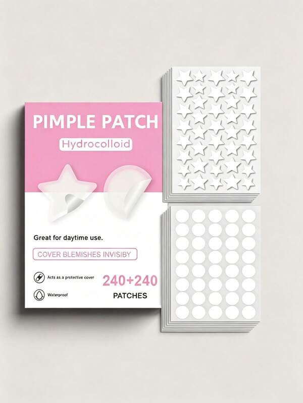 480 Piezas Parches Hidratantes para Acné Día y Noche - Suave y No Irritante, Cubre Imperfecciones y Proporciona un Efecto de Ocultamiento Perfecto. Apto para Todos los Tipos de Piel. Invisible e Impermeable. Diseño Ultra Delgado con Fuerte Adhesión.