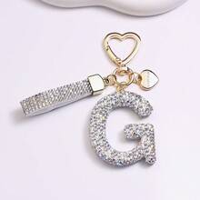 1PC Fashion Sparkling Rhinestone Alphabet Keychain Cute Letter Charm Key Ring Exquisite Backpack Decoration Accessories Gifts - Multicolor - View 31