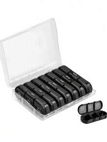 Portable Travel Pill Box, Daily Pill Storage Box, Weekly Divided Pill Box, Portable Pocket Pill Box, Dispenser Box, Suitable For Vitamins, Fish Oil, Cod Liver Oil, Pill Storage Box, Essential For Travel And Back To School - Multicolor - View 12
