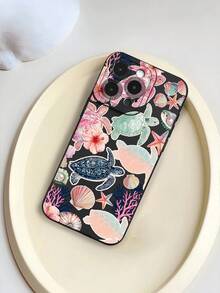Gradient Sea Turtle Hibiscus Seashell Pattern Liquid Silicone Mobile Phone Case Full-Body Protection Shockproof Anti-Fall TPU Soft Rubber Case Compatible With IPhone 17/17pro/13/14/15/15pro/15 Plus/15 Promax/16/16pro/16plus/16promax/17Air/12pro/13pro/14pro/17Promax/12promax/13promax/14promax/14plus&Compatible With Samsung Galaxy A54 A14 A15 S23 S24 S24ultra S25 A07 A17 S26 A57 - Multicolor - View 1