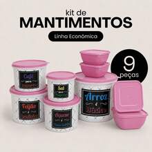 Kitchen Supplies Set Kit ECONOMIC LINE - 5 Supplies + 4 Square Jars 500 ML TPW Line - 淡粉紅色 TPW - 查看 11