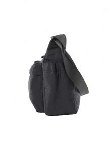 CAMEL CROWN Tas Selempang Kasual, Tas Bahu Unisex Musim Panas, Cocok untuk Perjalanan Sehari-hari, Tas Selempang Olahraga Multifungsi Portabel - Phantom Black - View 3