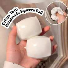 Tofu Building Block Crunchy Squishy – Moldable Fidget Toy With ASMR Sound, Stress Relief Desk Decor For Adults, Super Crunchy Food Squeeze Toy, Building Block Handmade Crispy Ball, Sound-Controlled Squeeze Toy, Squeaky Food Squeeze Toy, ASMR Toy - Multicolor - View 9