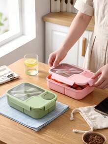 1pc Lunch Box With Portable Sauce Container, Microwave , Dishwasher , Back To School Snack Lunch Box, Suitable For Outdoor Dining - Multicolor - View 8