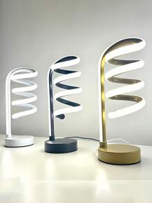 1pc Modern Fashion Spiral LED Desk Lamp - Aluminum Base, Adjustable Warm Light, Space-Saving Design, USB Powered, Perfect For Office, Bedroom, Study Room Decor, Study Room Lighting - Multicolor - View 7