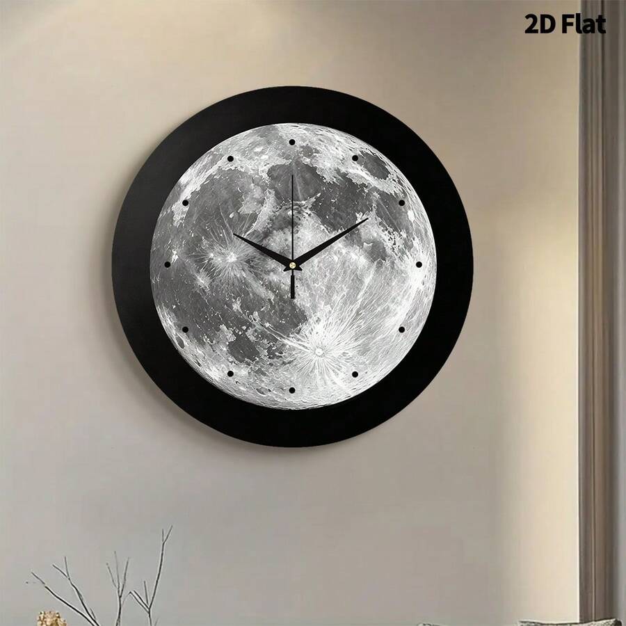 Modern Design Premium Creative Planet Decorative Wall Clock, Ultra-Quiet Quartz Movement, No Ticking Sound, Flat Design, Suitable For Decorating Living Room, Bedroom, Office, Kitchen And Cafe, Perfect Decorative Gift For Friends And Family, Can Be Used For Room Decor, Bedroom Decor, Dorm Decor, Back To School Decor, School Surprise, Back To School Season, Wedding Decor, Friend Birthday Gift, Home Decor And School Supplies. - Decorative Wall Clock - View 1