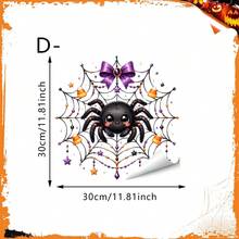1pc Cute Halloween Static Window Cling, Witch Crow, Candy Skull, Spooky Ghost Tree, Reading Wizard Ghost Design, Removable Waterproof Sticker, Suitable For Front Door, Bedroom, Living Room, Autumn Thanksgiving Holiday Party Decoration - Multicolor - View 14