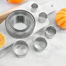 11-Piece Stainless Steel Round Cookie Cutter Set, Baking Molds For Cakes, Donuts, And Crafts; Suitable For Cutting Fudge, Jelly, Cheese, Soft Fruit, Pancakes, Soap, And Craft Clay; Dishwasher . - View 2