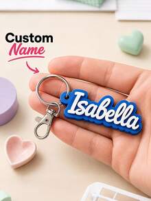 Personalized Name Keychain, Custom Acrylic Key Ring, 3D Letter Keychain, Personalized Bag Charm, Custom Gift, Cute Key Holder Accessory, Birthday Gift - Multicolor - View 11