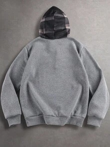 Men's Spring/Autumn Daily Commute Houndstooth Fashion Casual New Sweatshirt - Grey - View 4