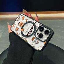 [24h Shipping From DE/FR/ES] Apple 17 16 15 Promax  21 22 23 24 25 26 Ultra Galaxy Phone Case: Magnetic Case With "Coffee Break Time" Print For Apple And , Featuring Coffee Cup, Coffee Bean, And Bread Patterns, Creative Cartoon Drop-Proof Protective Case, Unisex Fashion Phone Case, Suitable For IPhone 17 Pro Max, 17 Pro, 17, 16, 15, 14, 13, 12 - 1 Piece Of Picture Color - View 6