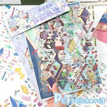 3 Sheets Sticker Material + 1 Scene Card + 1 Effect Image/Pack, Size 28*21cm, 3D Stereoscopic Fun Scene Stickers, Planner Stickers, Suitable For Gifts, Office, Home, Classroom, Entertainment Toys, Student Planner - A - View 8