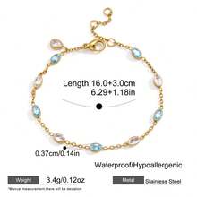 S SHOPBOHO 1pc Compact Stackable Lake Blue Sapphire Zirconia Bracelet, Waterproof & Durable For Daily Wear - Stackable Bracelet - View 10