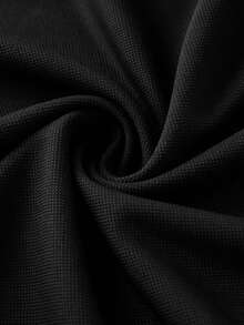 Men's Solid Black Crew Neck Long Sleeve Casual Tee Basic Daily Versatile Top Simple Minimalist Streetwear Fashion Outfit - Black - View 5