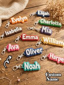 Personalized Letter Keychain, Customized Keychain, Customized Name Keychain, Ideal Personalized Gift For Family, Friends, Backpack Tag, Car Keychain, Men's Keychain, Back To School Season - Multicolor - View 7