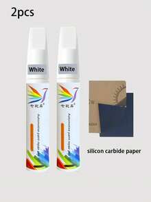 2pcs/Set Car Paint Touch-Up Pen Scratch Repair Kit, Anti-Rust Paint, Universal Pearl White Black Red Blue Grey, With Wet Sandpaper, Repair Paint - Car Touch-up Paint Pen - View 15