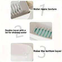1 Soap Box With Double-Layer Drainage And Automatic Water Drainage, Easy To Clean, Suitable For Home Bathrooms And Kitchens, High-End Design, A Must-Have For Home Decoration, And A Great Gift Choice - Double-layer Soap Dish - View 13