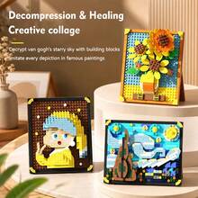 World Famous Paintings Building Blocks Set, Creative Puzzle Assembly Blocks, Mosaic Art Wall Decor Frame Blocks, DIY Home Desktop Decoration, Ideal Gift For Art Enthusiasts - Multicolor - View 8