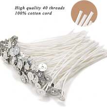 100pcs Candle Wicks DIY Candle Making Wicks, 9cm/16cm - White - View 6