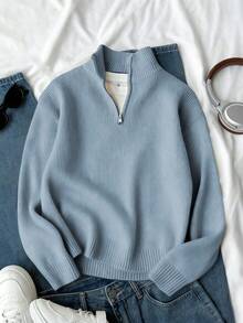 1pc Boys' Fashion Pullover Knit Sweater, Thick Warm Layering Piece For Spring, Autumn, Winter - Multicolor - View 5