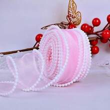 1 捲 (4cm*5yd) 珍珠魚尾薄紗緞帶，手工花束緞帶，婚禮裝飾、聖誕花環，多色布料 - 1PCS - 查看 17