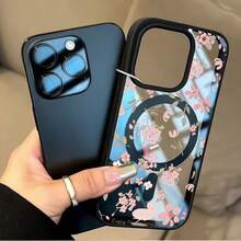 [24h Versand aus DE/FR/ES] Apple 17 16 15 Pro Max  21 22 23 24 25 26 Ultra Galaxy Handyhülle mit rosa Blumen-Graffiti-Design, erhältlich in mehreren Farben, im Macaron-Stil, mit Magnetfunktion. Geeignet für iPhone 16 Pro, 15 Plus, 14 Pro Max magnetische Handyhüllen, unterstützt auch Apple Wireless Charging. Auch kompatibel mit iPhone 11, 12 Pro und 13 Pro Max. XS- und XS Max-Modelle bieten einfachen Schutz. - 1 Stück - Übersicht 1