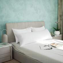 White Body Pillow 40x145 Cm, Side Sleeper Pillow With Microfiber Cover And Polyester Filling - White - View 5