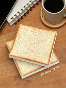 [Bread Sticky Notes] Bread Sticky Notes, Toast Food Theme Self-Adhesive Memo Pads,50-Page Package Of Sticky Notes, Funny Kawaii Notepad, Removable Adhesive Notes For Planner, To-Do List, School And Office Supplies - Regular Model - View 3