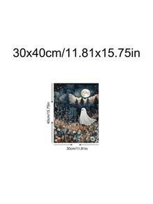 1pc Whimsical Ghost Print Dark Cottagecore Floral Halloween Decor, Ghost On Enchanted Flower Meadow William Morris Style, Bedroom Decor,LivingRoom Decor,Dorm Decor,Wall Arts,Wall Decor,Home Decor,Room Decor, Canvas Wall Art, Posters,Optional Frame - 1PCS - View 12