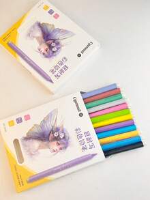 12pcs Erasable Permanent Colored Pencils, Triangular No-Ink Pencils, No Wear, Suitable For Student Drawing And Coloring - Color - View 3