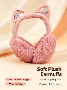 Winter Earmuffs - Cute Girls Ear Covers - Ear Bags - Warm Ear Protectors - Earmuffs With Plush Ears - Multicolor - View 3