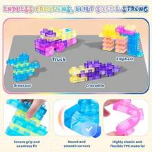 20/40/60pcs Mainan Balok Susun Jelly Lembut, Jelly Transparan Gaya INS Warna-warni Lembut Elastis Bentuk Persegi, Dapat Diremas, Dapat Ditumpuk, Anti Benturan, Pereda Stres, Mainan Edukasi Multifungsi untuk Pendidikan Anak Usia Dini/Bermain di Rumah - MultiWarna - View 10