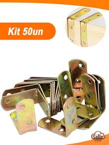 Kit 50 Peças Cantoneira Bicromatizada Para Móveis Bicromatizada 5x5x2CM - Padrao - Visão 1