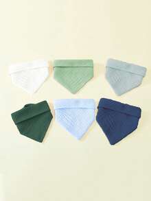 Infant Bib Plain Weave Fine Cotton Gauze Teething Drool Cloth Triangular Bib, Pure Cotton Soft Breathable Absorbent Comfortable, Triangle Drool Bib, Snap Button Adjustable, Baby Bib Stain-Resistant Easy To Clean Suitable For Baby Boys And Girls - Multicolor - View 4